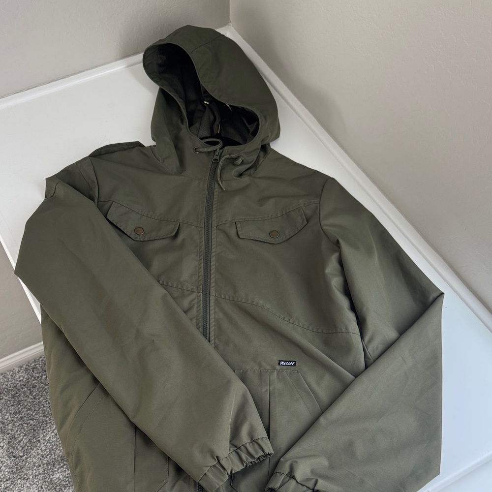 Women’s Olive Green Hooded Windbreaker